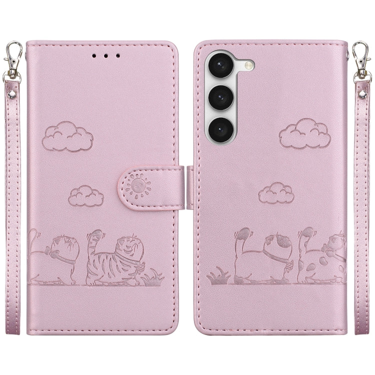 Cute Cats RFID Leather Phone Case, For Samsung Galaxy S23 5G, For Samsung Galaxy S20 FE, For Samsung Galaxy S22 Ultra 5G, For Samsung Galaxy S22+ 5G, For Samsung Galaxy S22 5G