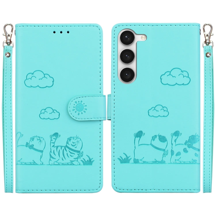 Cute Cats RFID Leather Phone Case, For Samsung Galaxy S23 5G, For Samsung Galaxy S20 FE, For Samsung Galaxy S22 Ultra 5G, For Samsung Galaxy S22+ 5G, For Samsung Galaxy S22 5G