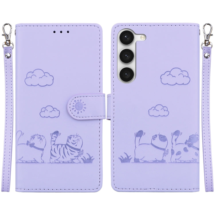 Cute Cats RFID Leather Phone Case, For Samsung Galaxy S23 5G, For Samsung Galaxy S20 FE, For Samsung Galaxy S22 Ultra 5G, For Samsung Galaxy S22+ 5G, For Samsung Galaxy S22 5G