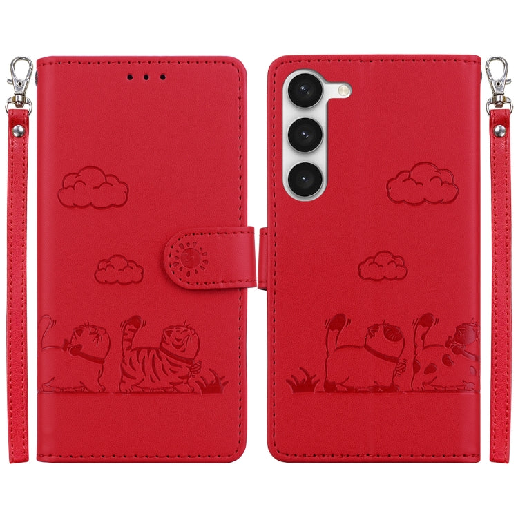 Cute Cats RFID Leather Phone Case, For Samsung Galaxy S23 5G, For Samsung Galaxy S20 FE, For Samsung Galaxy S22 Ultra 5G, For Samsung Galaxy S22+ 5G, For Samsung Galaxy S22 5G