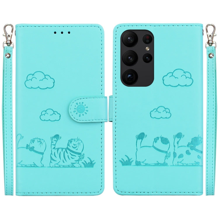 Cute Cats RFID Leather Phone Case, For Samsung Galaxy S24+ 5G, For Samsung Galaxy S24 5G, For Samsung Galaxy S23 FE 5G, For Samsung Galaxy S23 Ultra 5G, For Samsung Galaxy S23+ 5G