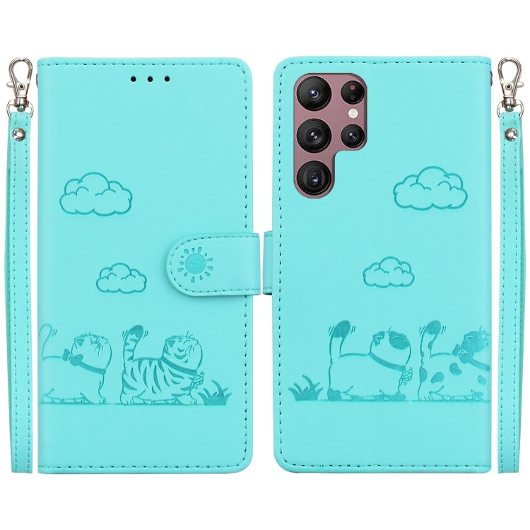 Cute Cats RFID Leather Phone Case, For Samsung Galaxy S23 5G, For Samsung Galaxy S20 FE, For Samsung Galaxy S22 Ultra 5G, For Samsung Galaxy S22+ 5G, For Samsung Galaxy S22 5G