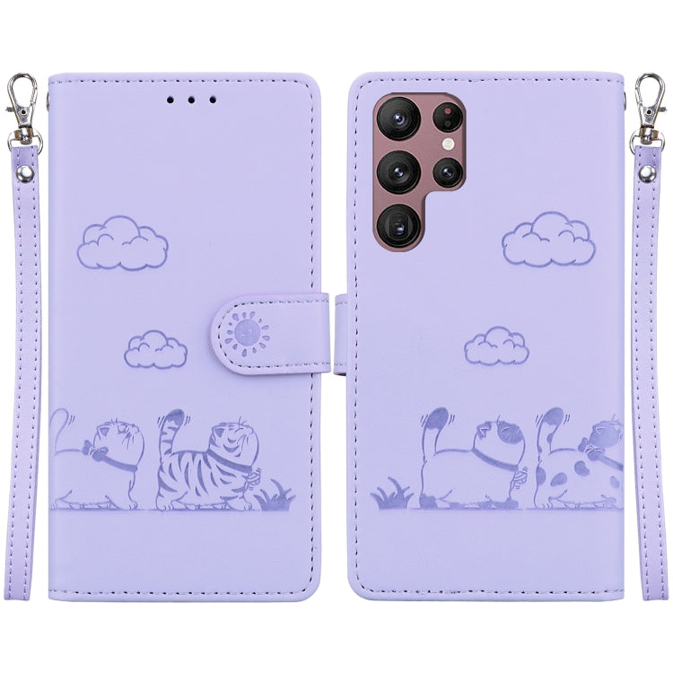 Cute Cats RFID Leather Phone Case, For Samsung Galaxy S23 5G, For Samsung Galaxy S20 FE, For Samsung Galaxy S22 Ultra 5G, For Samsung Galaxy S22+ 5G, For Samsung Galaxy S22 5G