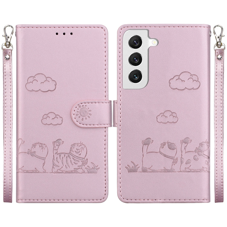 Cute Cats RFID Leather Phone Case, For Samsung Galaxy S23 5G, For Samsung Galaxy S20 FE, For Samsung Galaxy S22 Ultra 5G, For Samsung Galaxy S22+ 5G, For Samsung Galaxy S22 5G