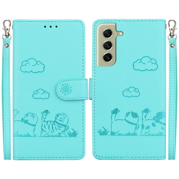 Cute Cats RFID Leather Phone Case, For Samsung Galaxy S21 FE 5G, For Samsung Galaxy S21 5G, For Samsung Galaxy S21+ 5G, For Samsung Galaxy S21 Ultra 5G