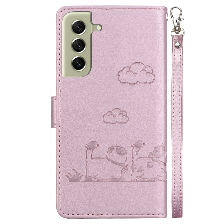 Cute Cats RFID Leather Phone Case, For Samsung Galaxy S21 FE 5G, For Samsung Galaxy S21 5G, For Samsung Galaxy S21+ 5G, For Samsung Galaxy S21 Ultra 5G