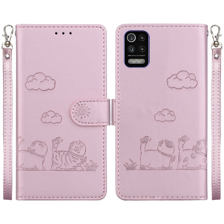 Cute Cats RFID Leather Phone Case, For LG K52 / K62 / Q52, For LG Velvet / G9 4G / G9 5G, For LG K41S / K51S, For LG K50 / Q60, For LG K61