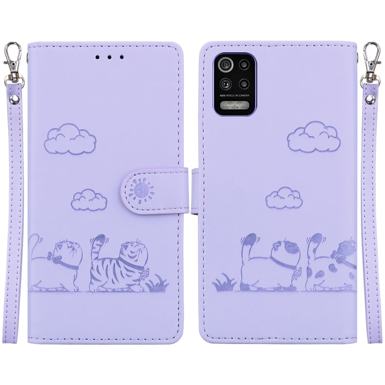 Cute Cats RFID Leather Phone Case, For LG K52 / K62 / Q52, For LG Velvet / G9 4G / G9 5G, For LG K41S / K51S, For LG K50 / Q60, For LG K61