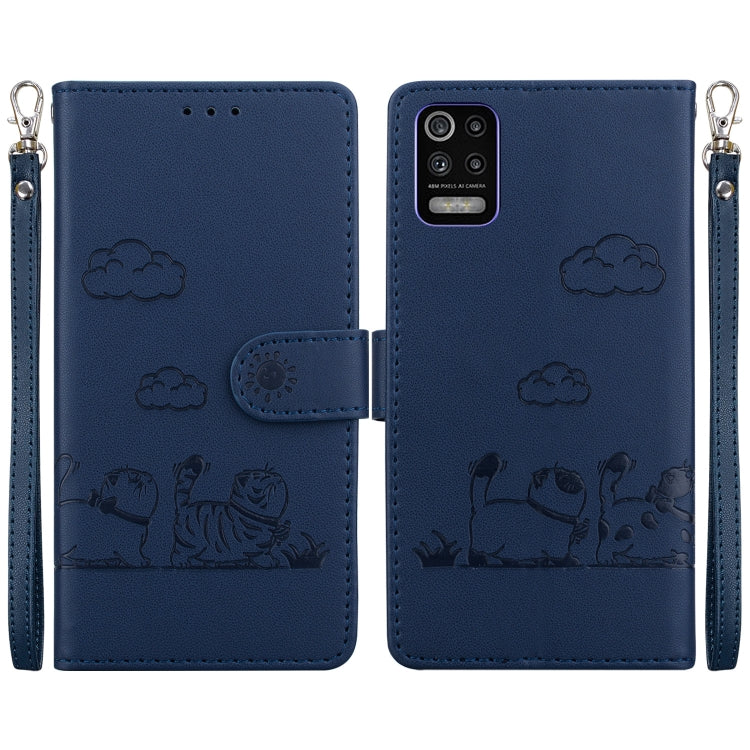 Cute Cats RFID Leather Phone Case, For LG K52 / K62 / Q52, For LG Velvet / G9 4G / G9 5G, For LG K41S / K51S, For LG K50 / Q60, For LG K61