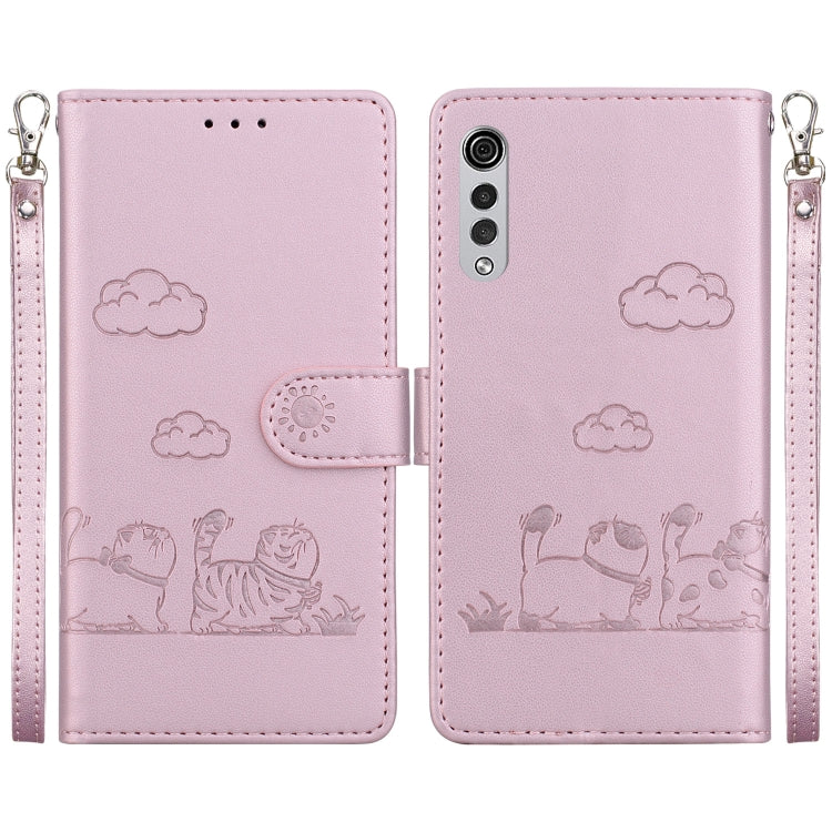 Cute Cats RFID Leather Phone Case, For LG K52 / K62 / Q52, For LG Velvet / G9 4G / G9 5G, For LG K41S / K51S, For LG K50 / Q60, For LG K61