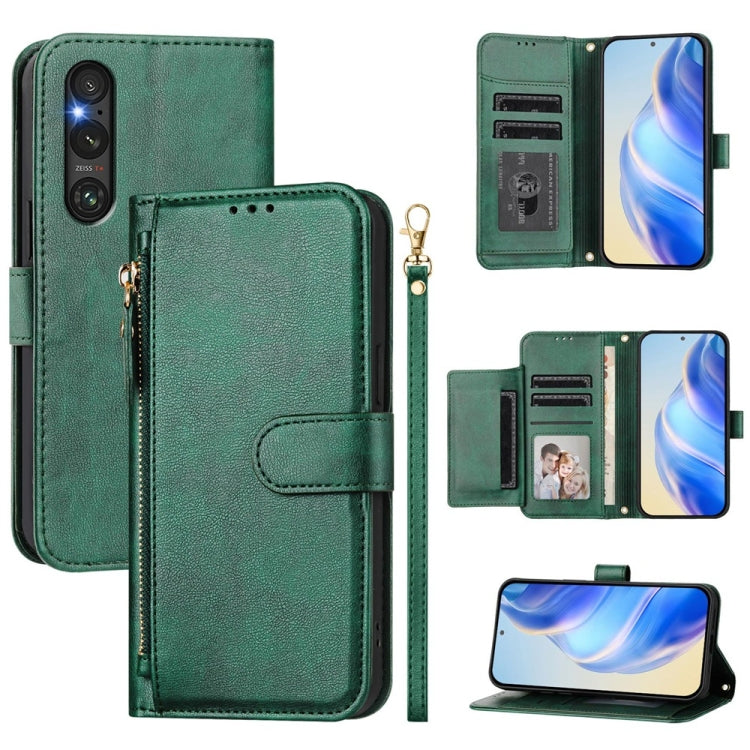 Multi-Card Slots Zipper Wallet Leather Phone Case, For Sony Xperia 10 VI, For Sony Xperia 1 VI, For Sony Xperia 5 VI, For Sony Xperia 5 V, For Sony Xperia 1 V