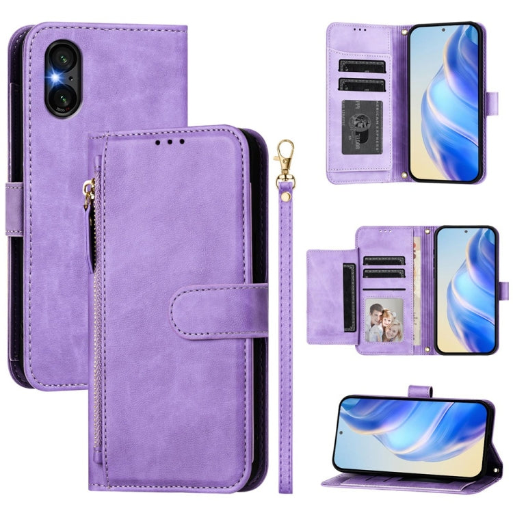 Multi-Card Slots Zipper Wallet Leather Phone Case, For Sony Xperia 10 VI, For Sony Xperia 1 VI, For Sony Xperia 5 VI, For Sony Xperia 5 V, For Sony Xperia 1 V