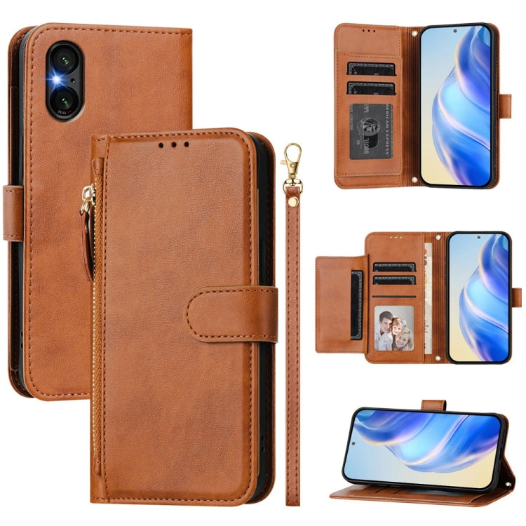 Multi-Card Slots Zipper Wallet Leather Phone Case, For Sony Xperia 10 VI, For Sony Xperia 1 VI, For Sony Xperia 5 VI, For Sony Xperia 5 V, For Sony Xperia 1 V