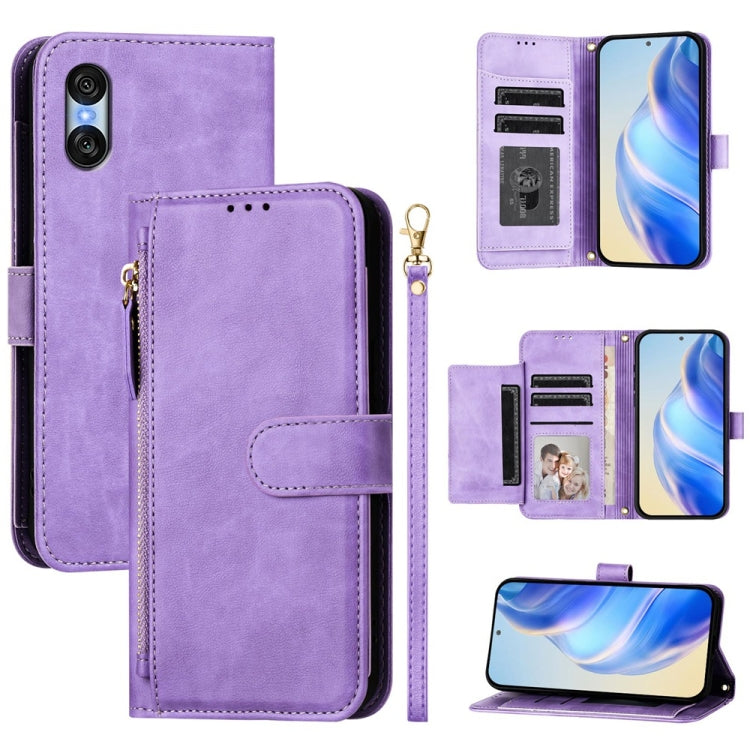 Multi-Card Slots Zipper Wallet Leather Phone Case, For Sony Xperia 10 VI, For Sony Xperia 1 VI, For Sony Xperia 5 VI, For Sony Xperia 5 V, For Sony Xperia 1 V