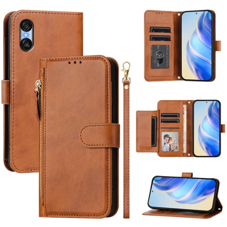 Multi-Card Slots Zipper Wallet Leather Phone Case, For Sony Xperia 10 VI, For Sony Xperia 1 VI, For Sony Xperia 5 VI, For Sony Xperia 5 V, For Sony Xperia 1 V