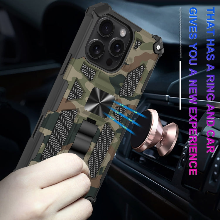 Camouflage Armor Kickstand TPU + PC Magnetic Phone Case