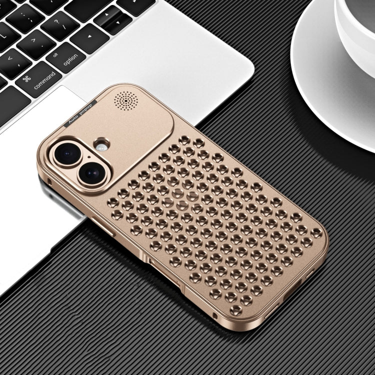 R-JUST RJ58 Aromatherapy Metal Cooling Phone Case, For iPhone 16 Pro Max, For iPhone 16 Pro, For iPhone 16 Plus, For iPhone 16