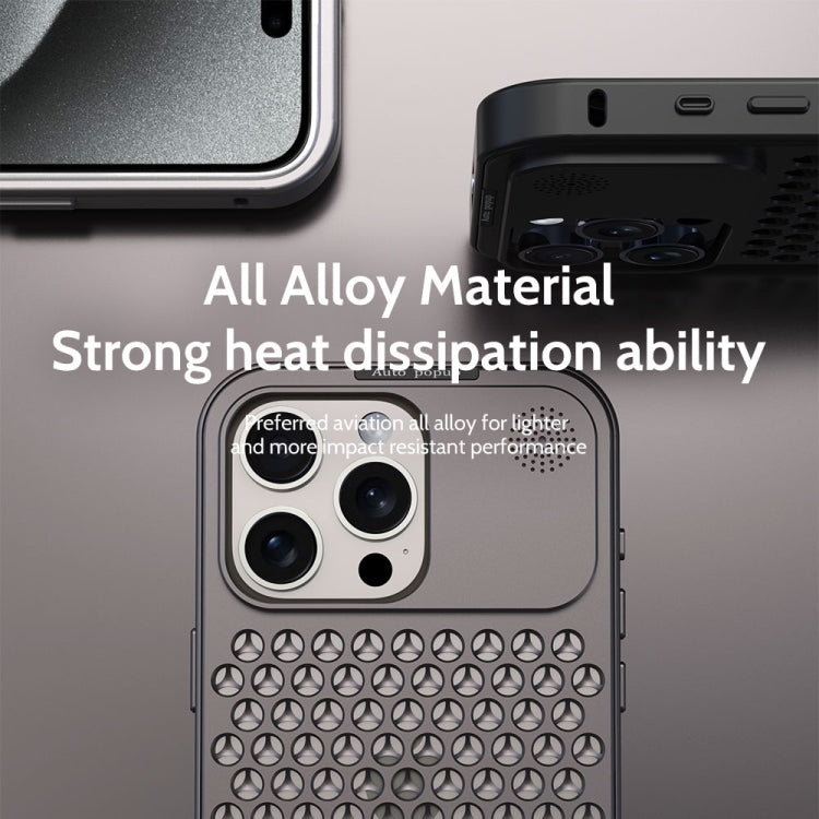 R-JUST RJ58 Aromatherapy Metal Cooling Phone Case, For iPhone 16 Pro Max, For iPhone 16 Pro, For iPhone 16 Plus, For iPhone 16