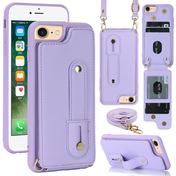 Wristband Vertical Flip Wallet Back Cover Phone Case with Long Lanyard, For iPhone 15 Pro Max, For iPhone 15, For iPhone SE 2022 / 2020 / 8, For iPhone XS Max