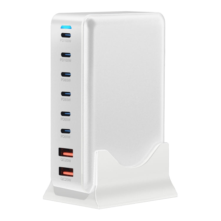 500W GaN 6 Type-C 2 USB Multi Ports Sharing Desktop Charger, US Plug, EU Plug, UK Plug, AU Plug