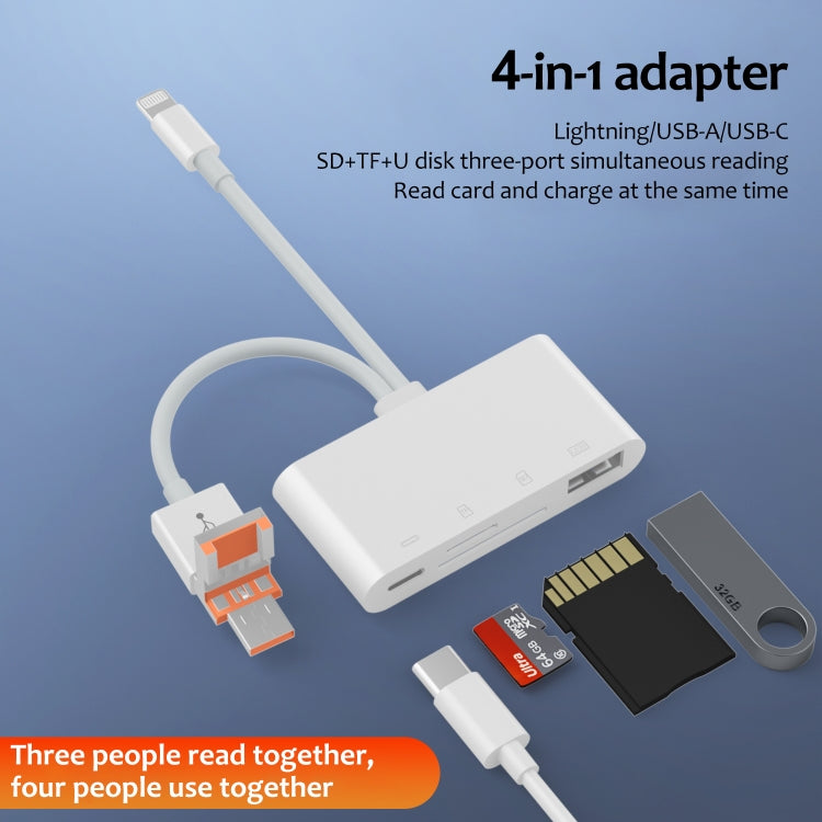 NK-108TL Pro USB-C / Type-C, 8 Pin, USB to USB-C / Type-C, USB, TF, SD Card Multi-function Card Reader Adapter, NK-108TL Pro