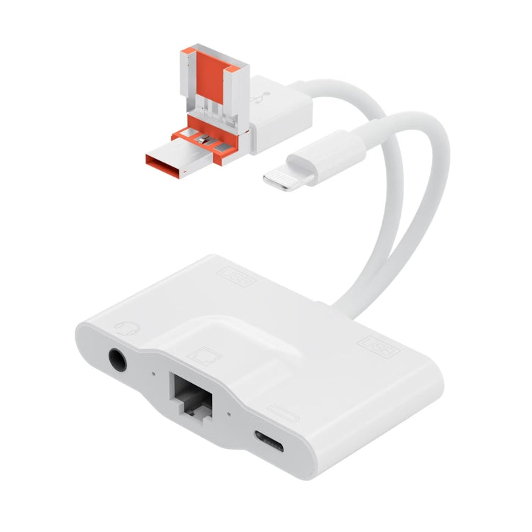 NK-1033TL Pro USB-C / Type-C, 8 Pin, USB to USB-C / Type-C, 2 x USB, RJ45, 3.5mm Multi-function Adapter, NK-1033TL Pro