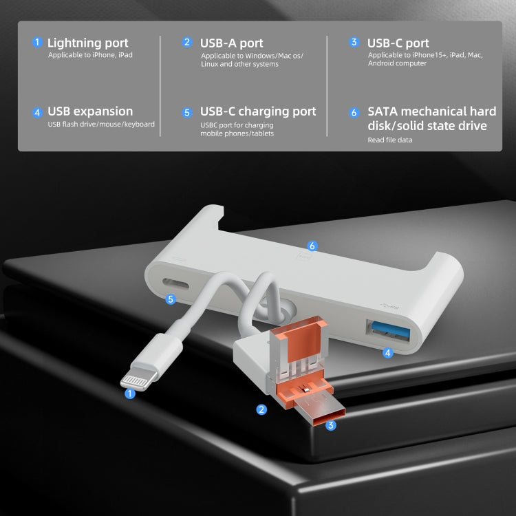 NK-1046TL Pro USB-C / Type-C, 8 Pin, USB to USB-C / Type-C, USB, SATA Interface Multi-function Adapter, NK-1046TL Pro