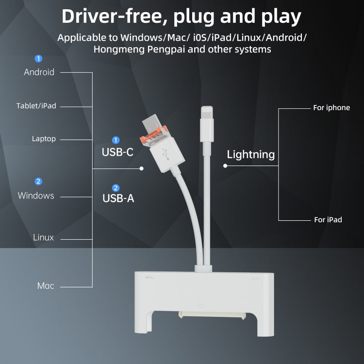 NK-1046TL Pro USB-C / Type-C, 8 Pin, USB to USB-C / Type-C, USB, SATA Interface Multi-function Adapter, NK-1046TL Pro