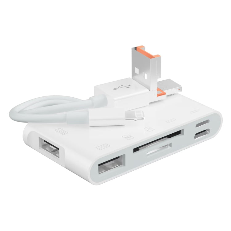 NK-1055TL Pro USB-C / Type-C, 8 Pin, USB to USB-C / Type-C, 8 Pin, 3 x USB, TF / SD Card Multi-function Adapter, NK-1055TL Pro