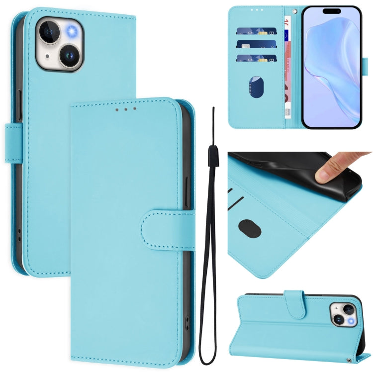 Skin Feel Solid Color Leather Phone Case with Lanyard, For iPhone 12 mini