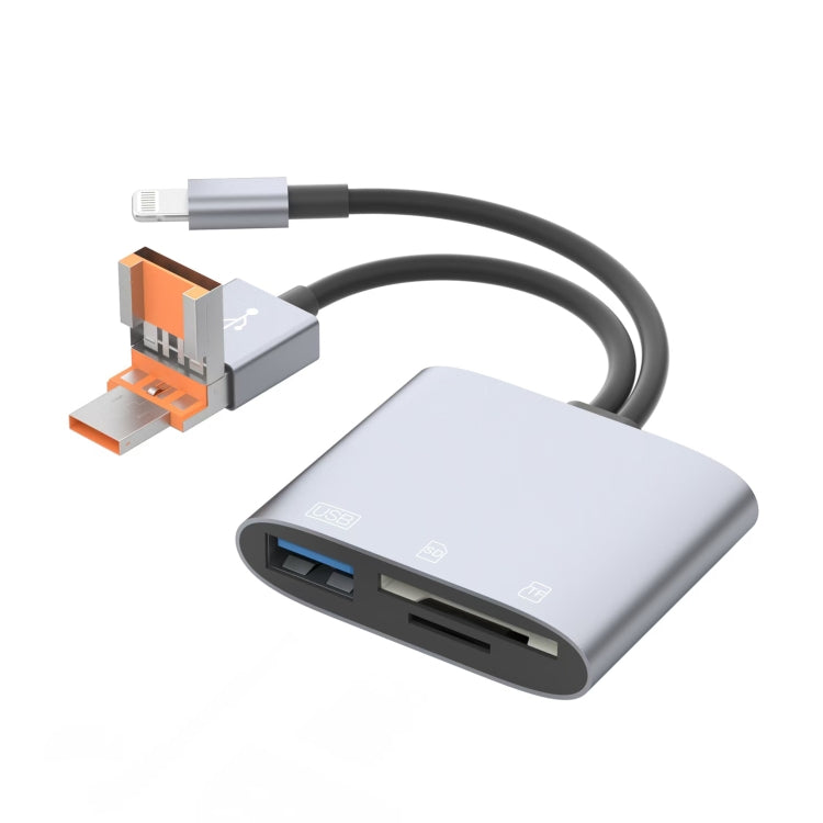 NK-3041TL Pro USB-C / Type-C, 8 Pin, USB to USB, TF / SD Card Multi-function Card Reader Adapter, NK-3041TL Pro