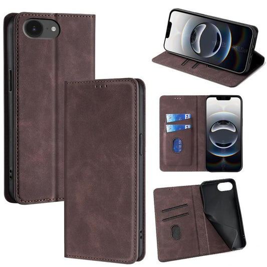 Skin Feel Magnetic Leather Phone Case, For iPhone 16e, For iPhone 16 Pro Max, For iPhone 16 Pro, For iPhone 16 Plus