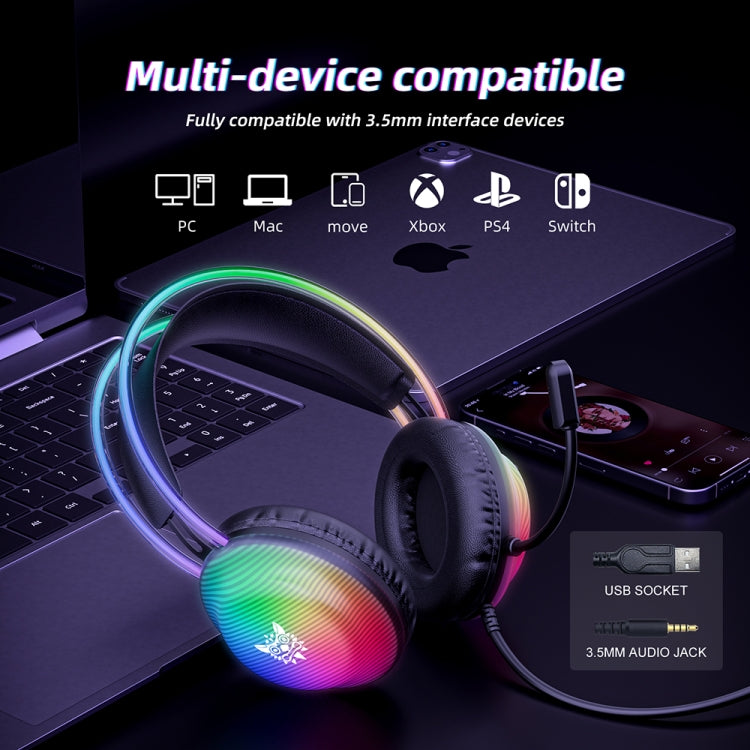 ONIKUMA X29 Head-mounted RGB Light Wired Gaming Headset, Cable Length: 2.2m, X29