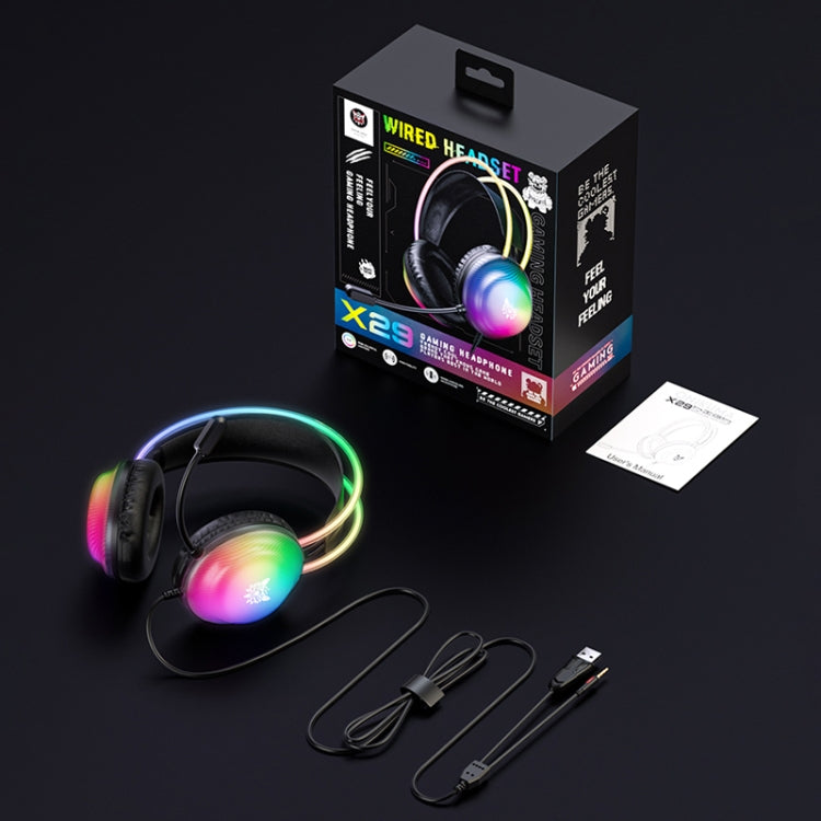 ONIKUMA X29 Head-mounted RGB Light Wired Gaming Headset, Cable Length: 2.2m, X29