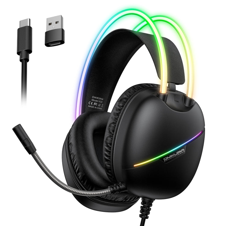 ONIKUMA X33 Head-mounted RGB Light E-Sports Gaming Headset, Cable Length: 2m, X33