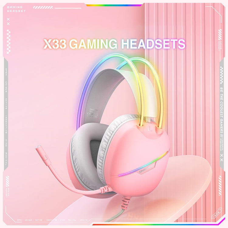 ONIKUMA X33 Head-mounted RGB Light E-Sports Gaming Headset, Cable Length: 2m, X33