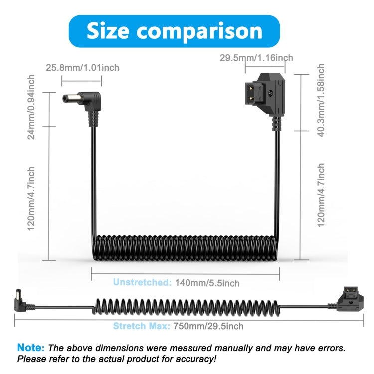 1.5m D-Tap B-Type Male to DC Adapter Monitor Cable, D-Tap B-Type Male to DC Adapter