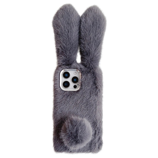 Solid Color Plush Rabbit TPU Phone Case, For iPhone 16 Pro Max, For iPhone 16 Pro, For iPhone 16 Plus, For iPhone 16, For iPhone 15 Pro Max, For iPhone 15 Pro