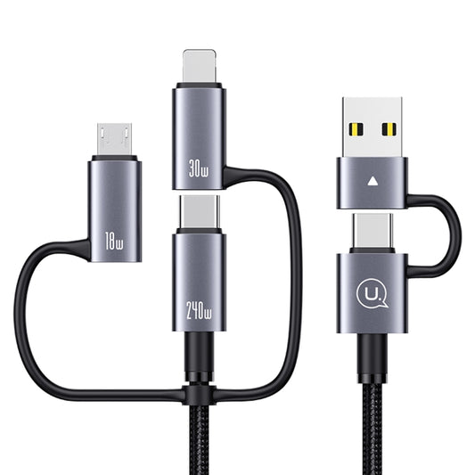 USAMS SJ737 240W 6 in 1 Aluminum Alloy Fast Data Charging Cable, Length: 1.2m, SJ737USB01