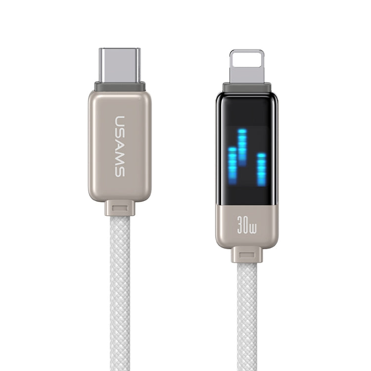 USAMS SJ743 30W USB-C / Type-C to 8 Pin Zinc Alloy Fast Data Cable, Length: 1.2m, SJ743USB01, SJ743USB02