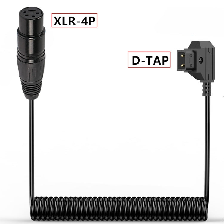 Camera Monitor Power Supply Cable Coiled Adapter Cable, Length: 1.5m, D-Tap to XLR 4 Pin