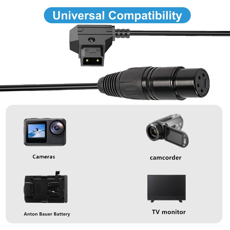 Camera Monitor Power Supply Cable Coiled Adapter Cable, Length: 1.5m, D-Tap to XLR 4 Pin