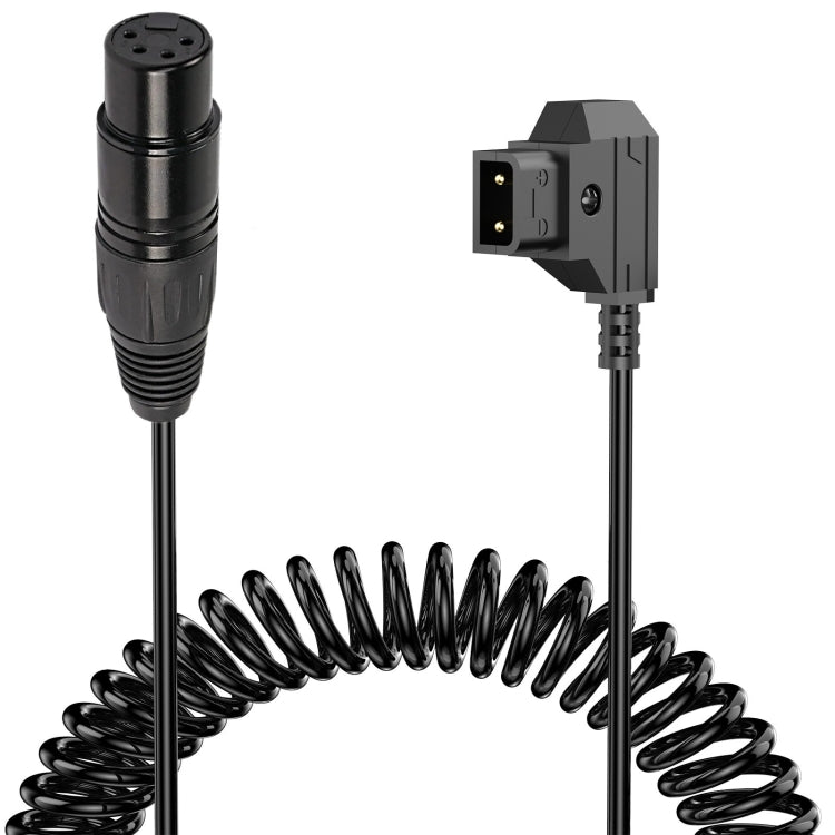 Camera Monitor Power Supply Cable Coiled Adapter Cable, Length: 1.5m, D-Tap to XLR 4 Pin