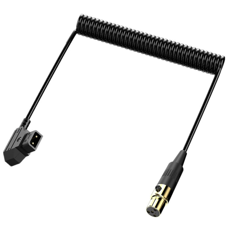 Camera Monitor Power Coiled Adapter Cable, Length: 1.5m, D-Tap to Mini XLR 4 Pin Female