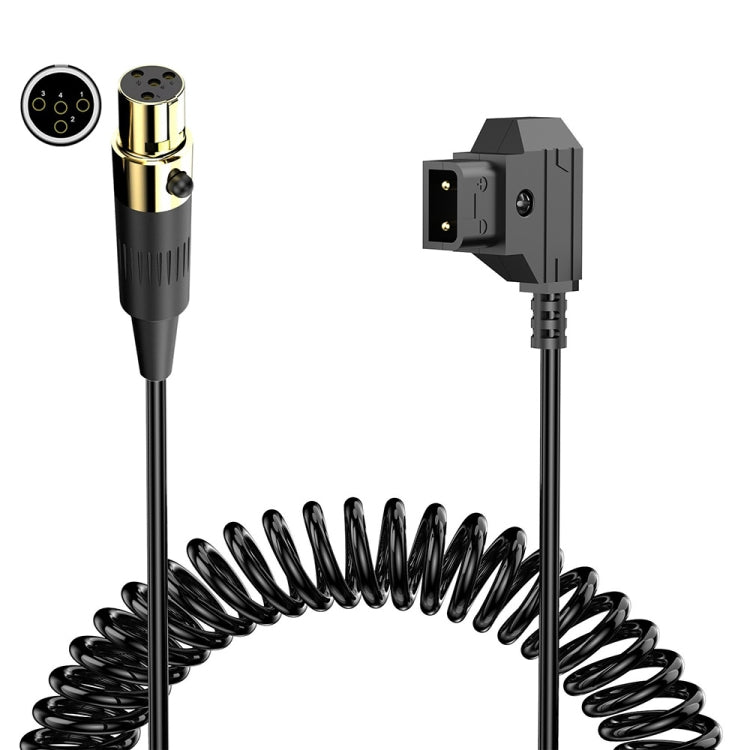 Camera Monitor Power Coiled Adapter Cable, Length: 1.5m, D-Tap to Mini XLR 4 Pin Female