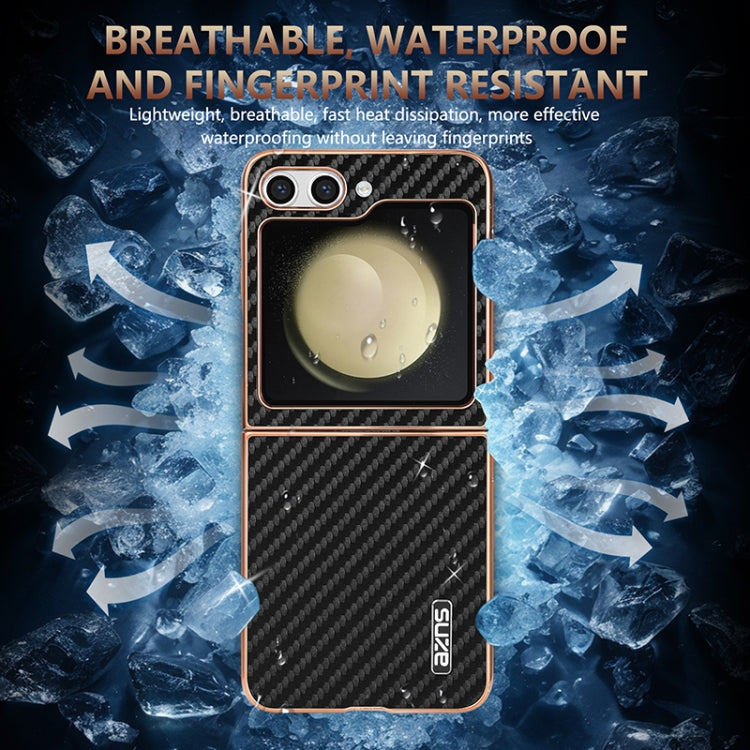 AZNS Electroplated Edge Carbon Fiber Texture Phone Case