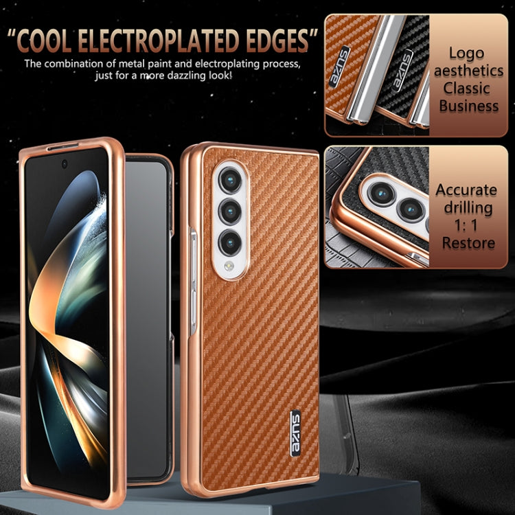AZNS Electroplated Edge Carbon Fiber Texture Phone Case