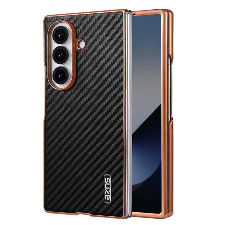 AZNS Electroplated Edge Carbon Fiber Texture Phone Case