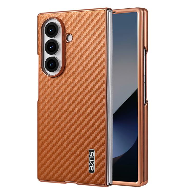 AZNS Electroplated Edge Carbon Fiber Texture Phone Case