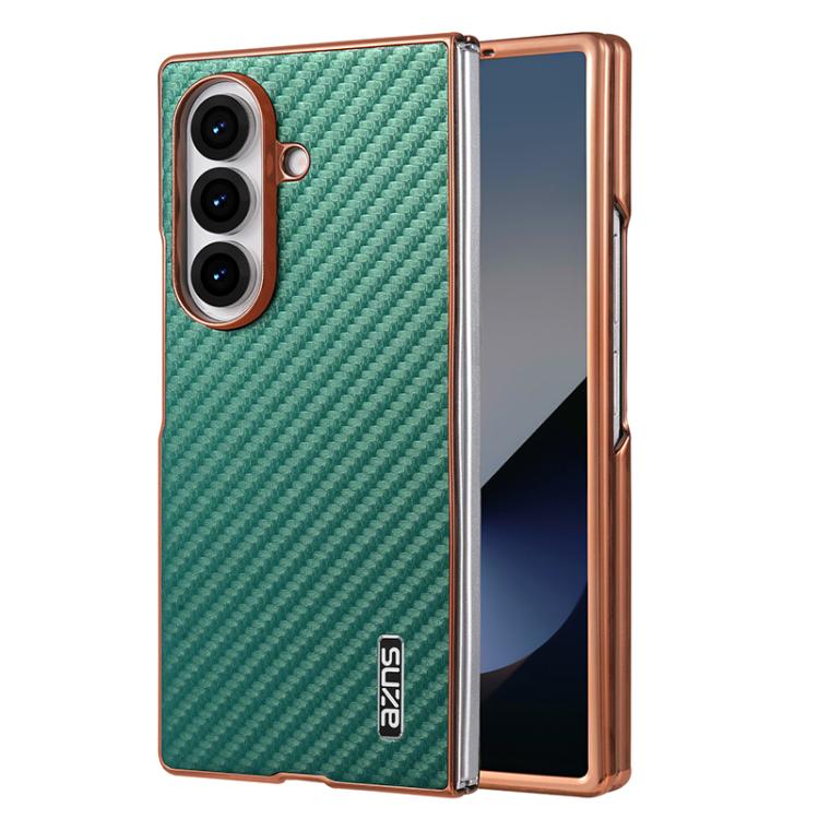 AZNS Electroplated Edge Carbon Fiber Texture Phone Case